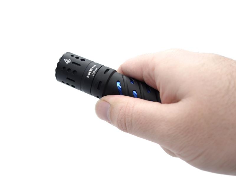 Acebeam E70 Mini in hand