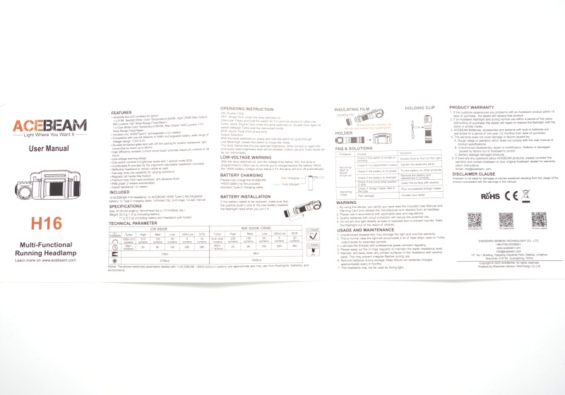 Acebeam H16 Gray user manual