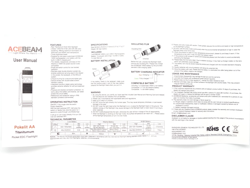 Acebeam Pokelit AA Ti user manual