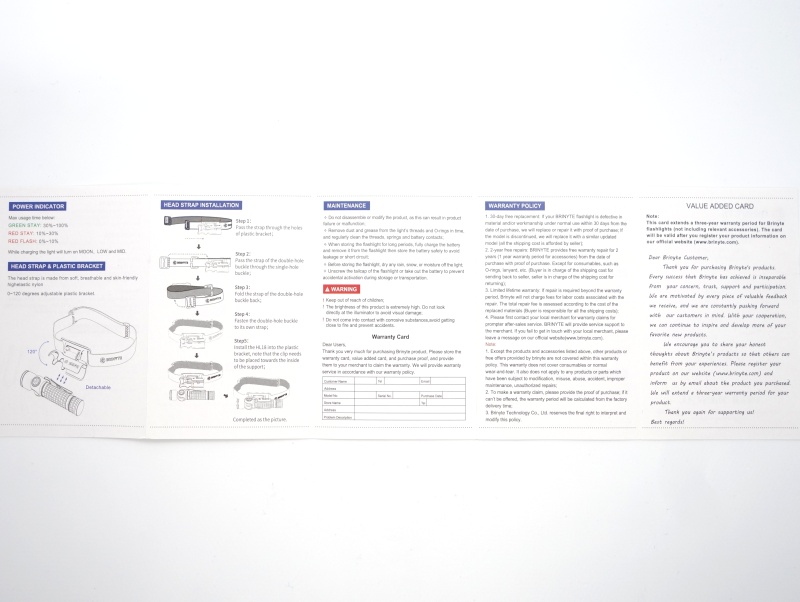 Brinyte HL18 Noctua user manual