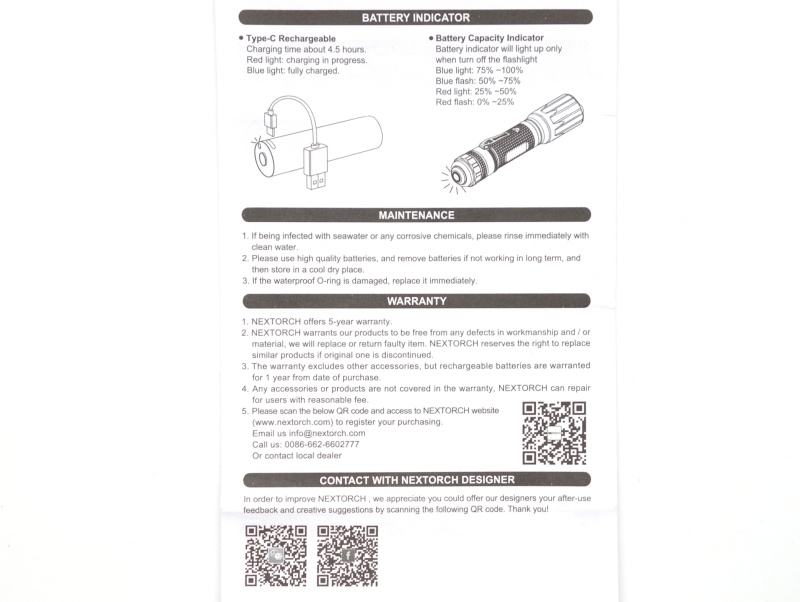 NEXTORCH TA30C user manual