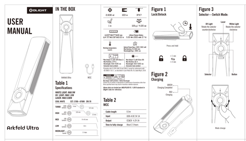 Olight Arkfeld Ultra user manual