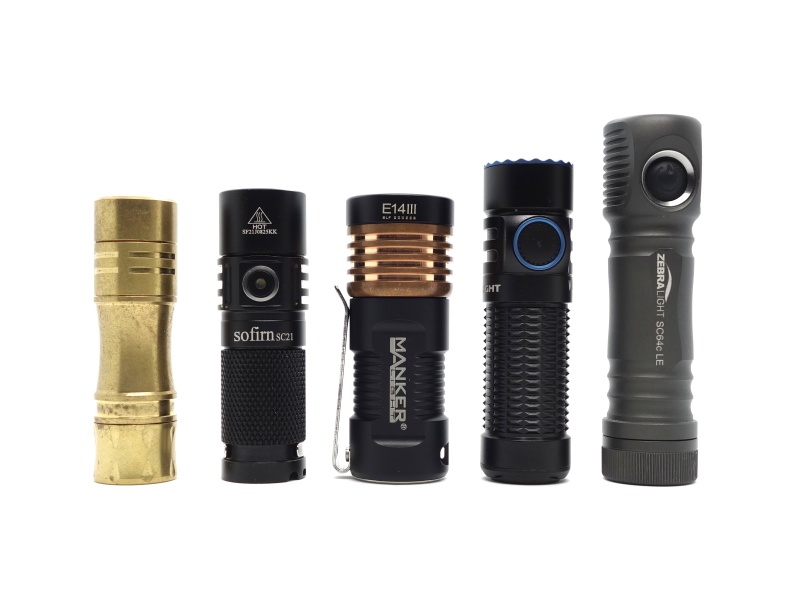 Wurkkos TS10, Sofirn SC21, Manker E14 III, Olight Warrior Nano, ZebraLight SC64c LE