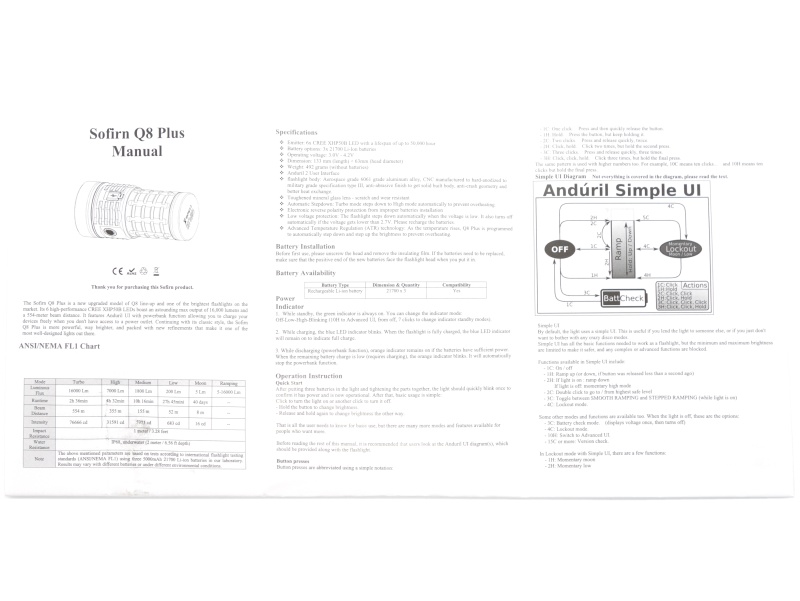 Sofirn Q8 Plus user manual