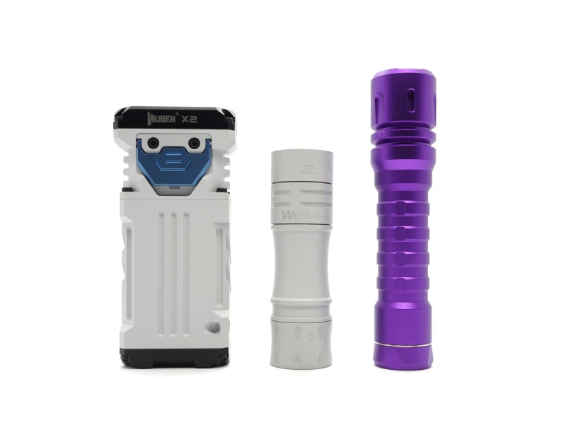 Wuben X2, Wurkkos TS10, ReyLight LANapple Purple