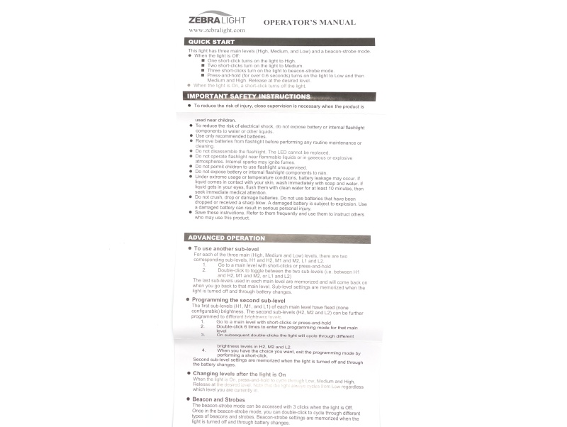 ZebraLight H53Fc N user manual